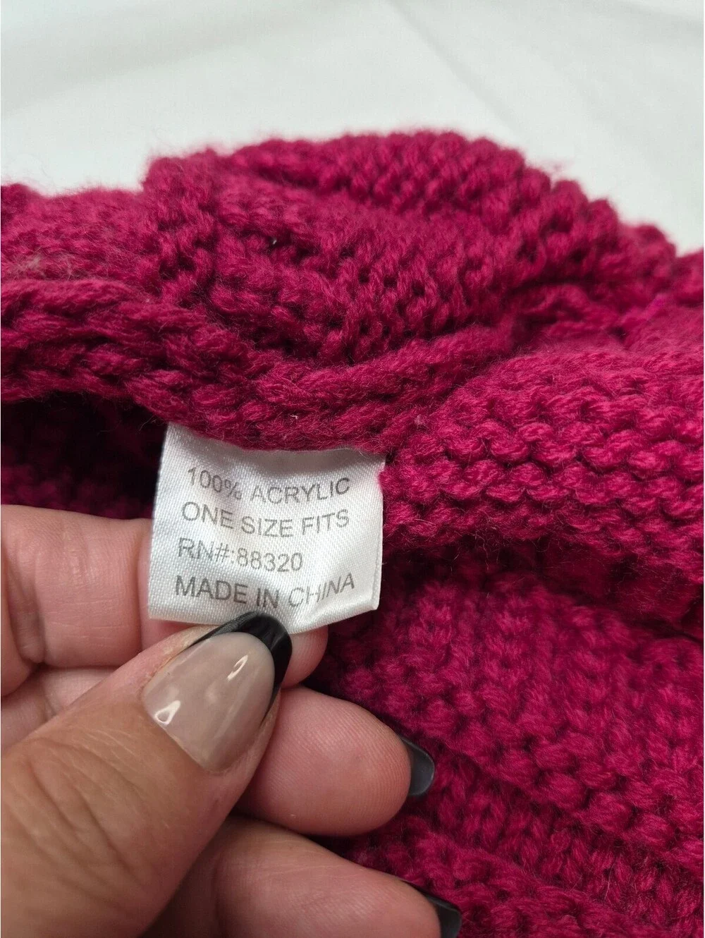 C.C Brand Fuchsia Pink Knit Beanie Hat, 100% Acrylic, One Size Fits All B472